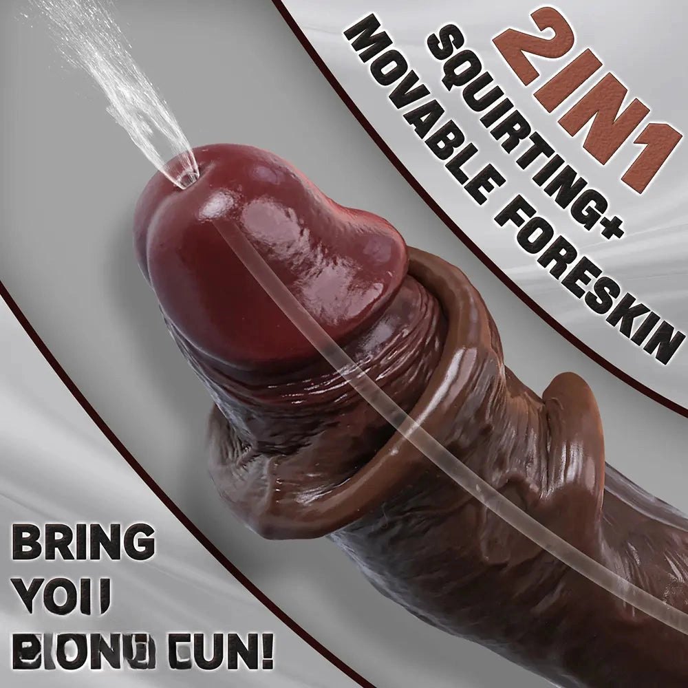 Coffee tone realistic silicone dildo, photo 4