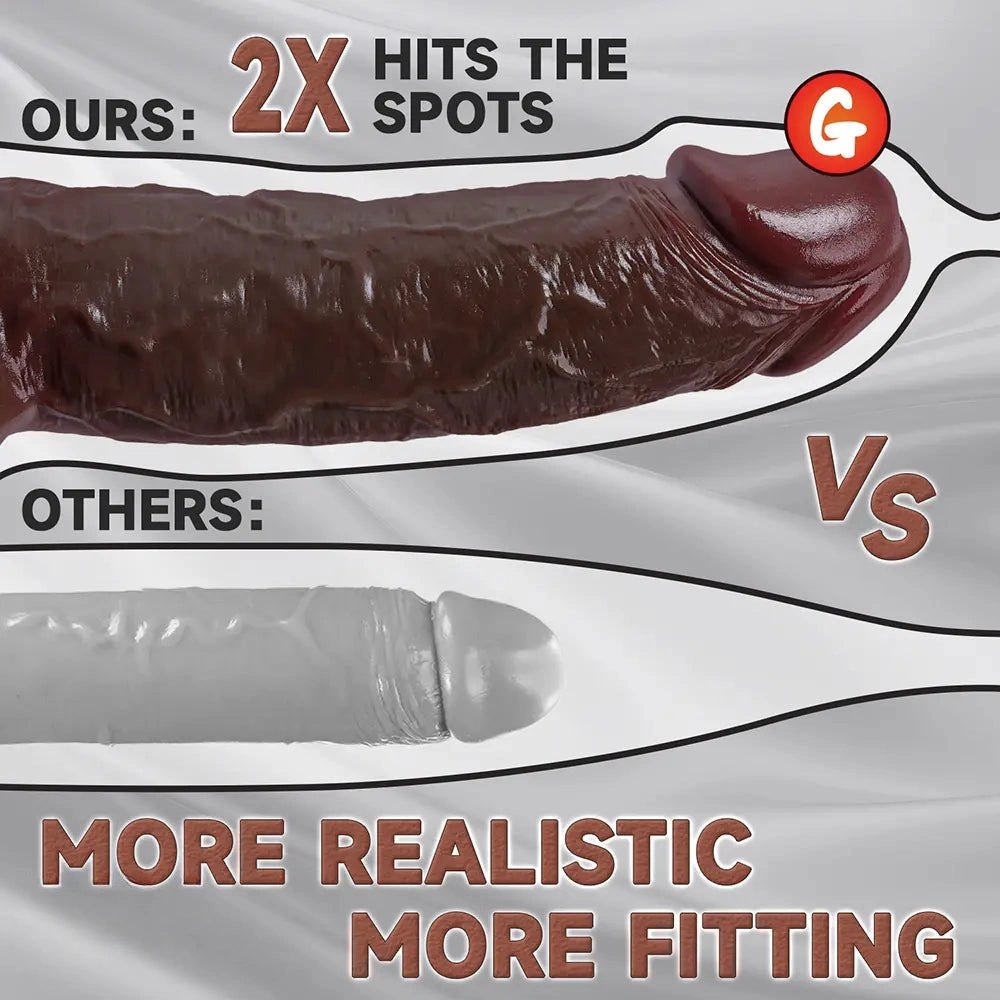 Coffee tone realistic silicone dildo, photo 7