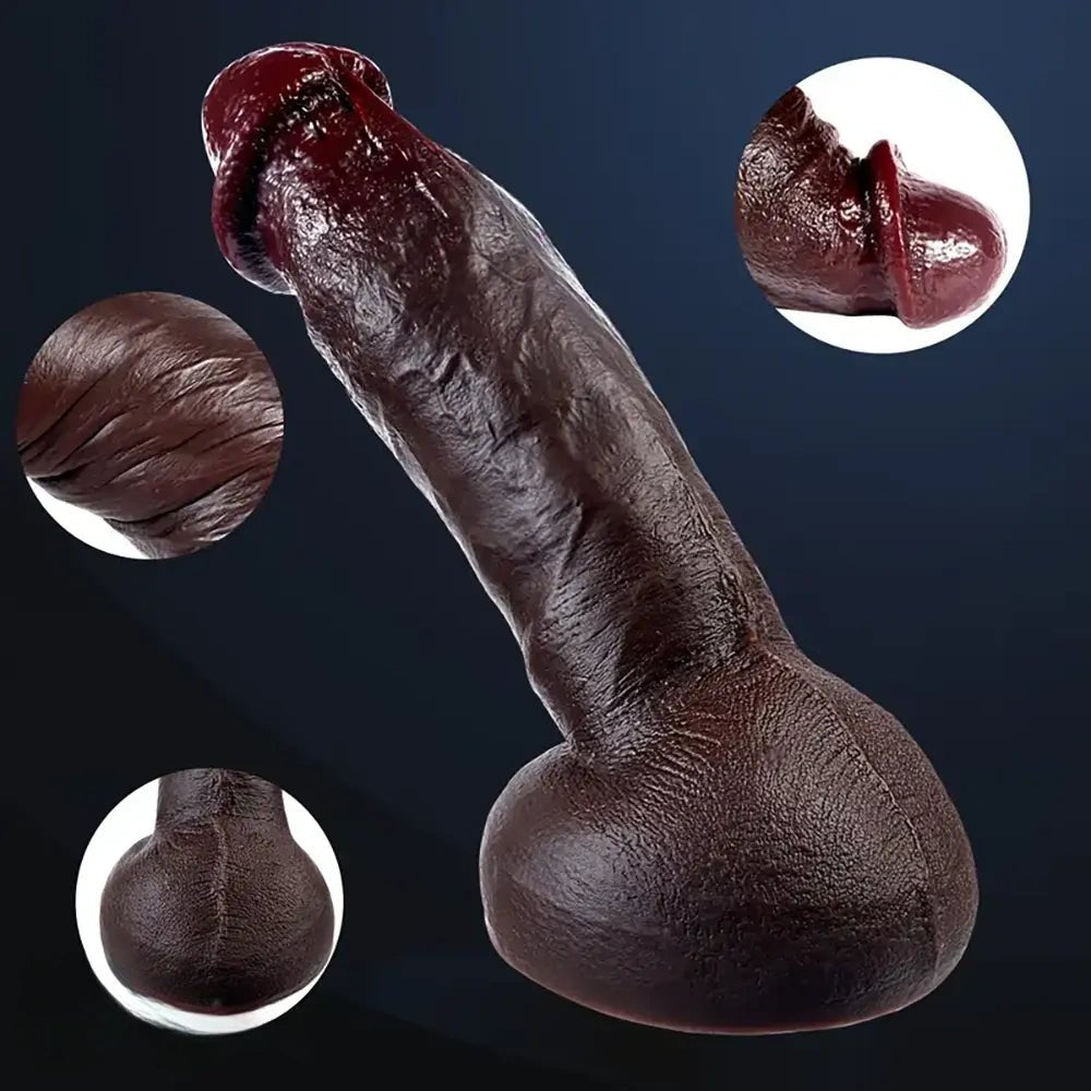 Coffee tone large realistic dildo, photo 1