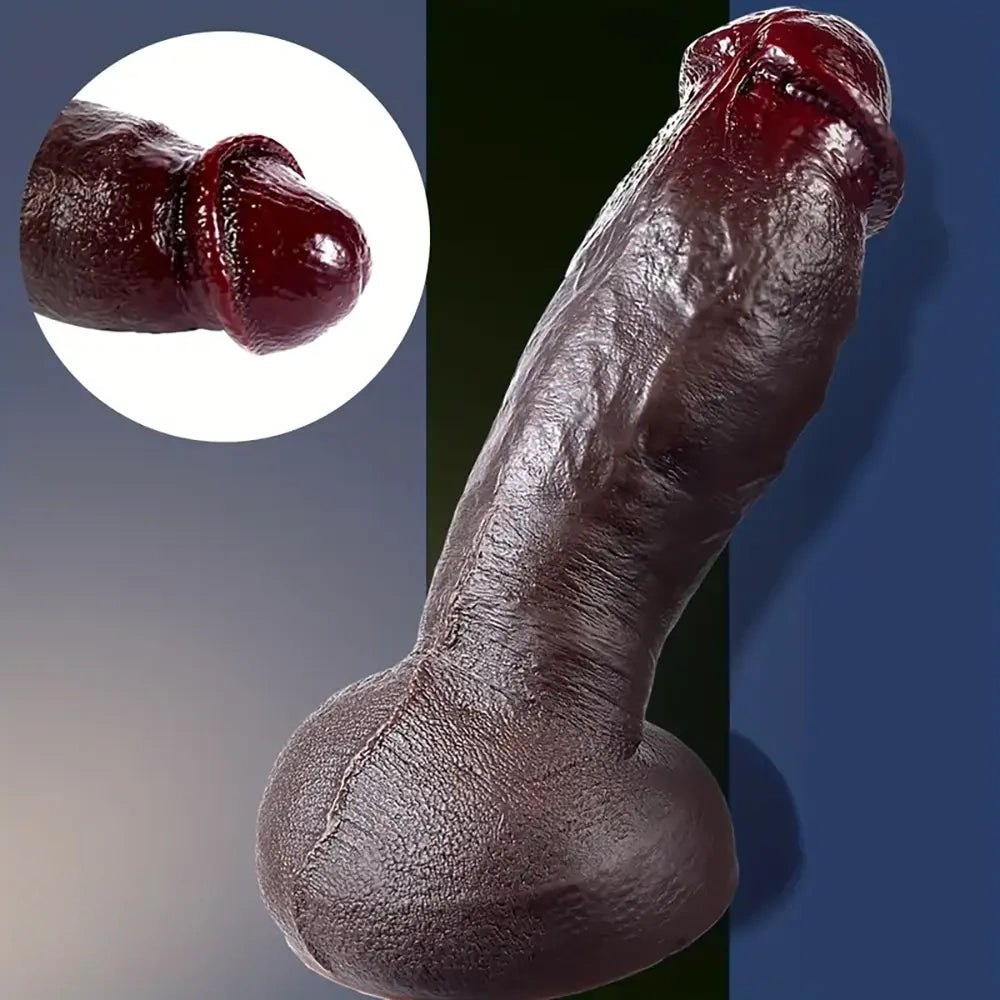 Coffee tone large realistic dildo, photo 3