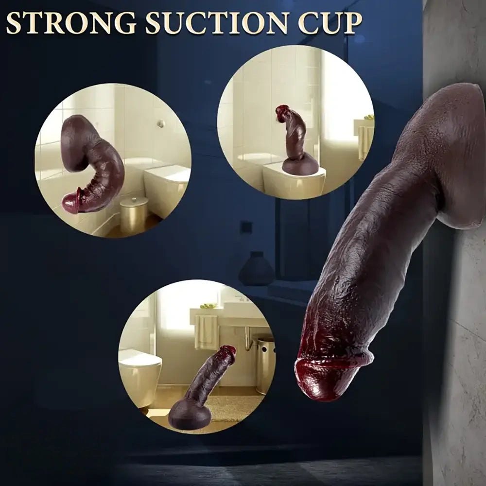 Coffee tone large realistic dildo, photo 4