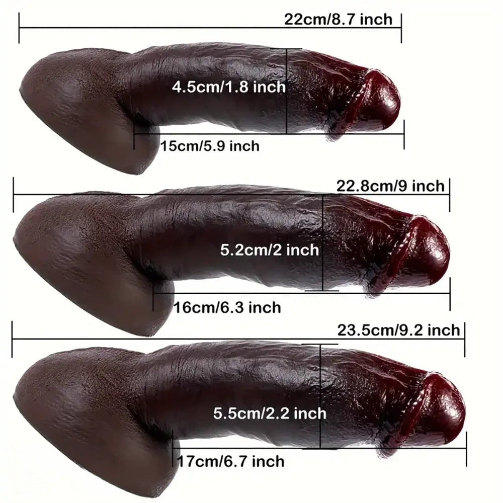 Coffee tone large realistic dildo, photo 5