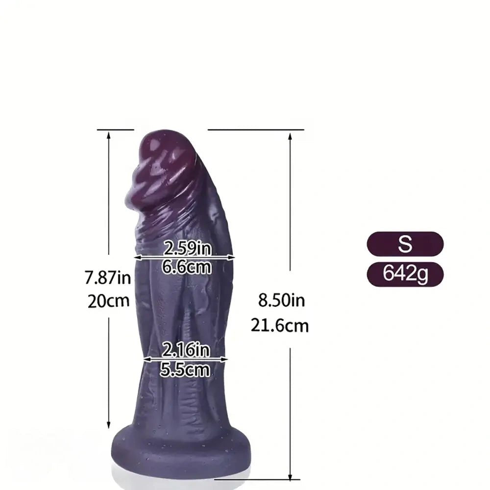 Coffee tone silicone dildo with suction base, photo 10