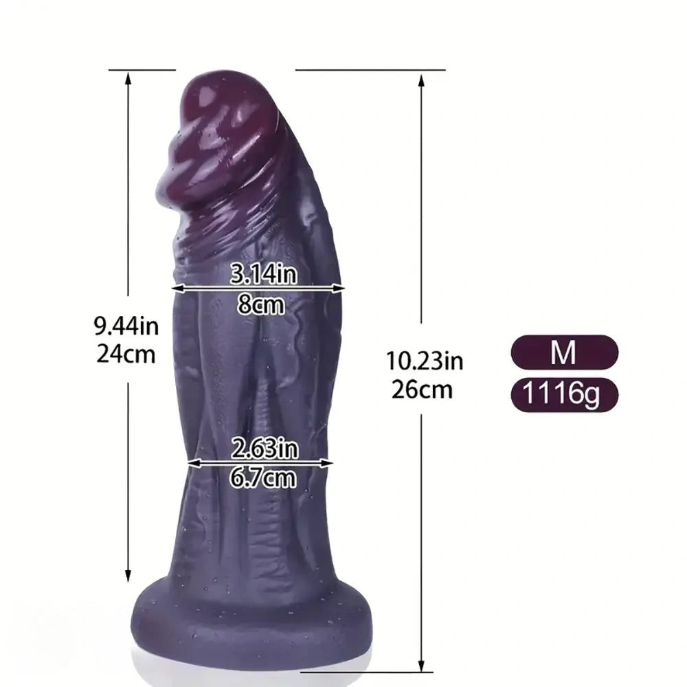 Coffee tone silicone dildo with suction base, photo 3