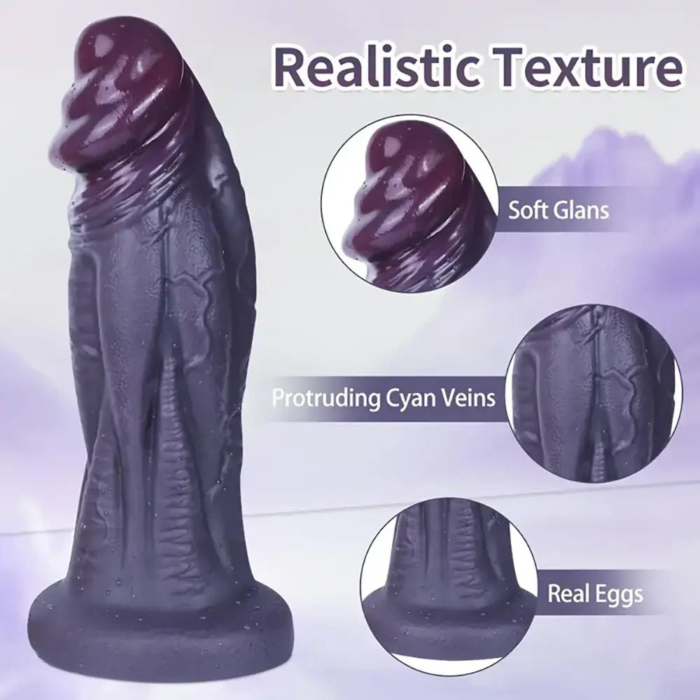 Coffee tone silicone dildo with suction base, photo 4