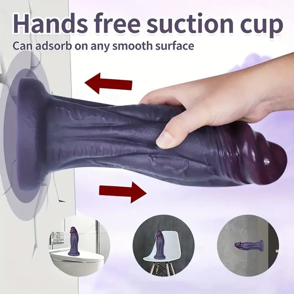 Coffee tone silicone dildo with suction base, photo 6