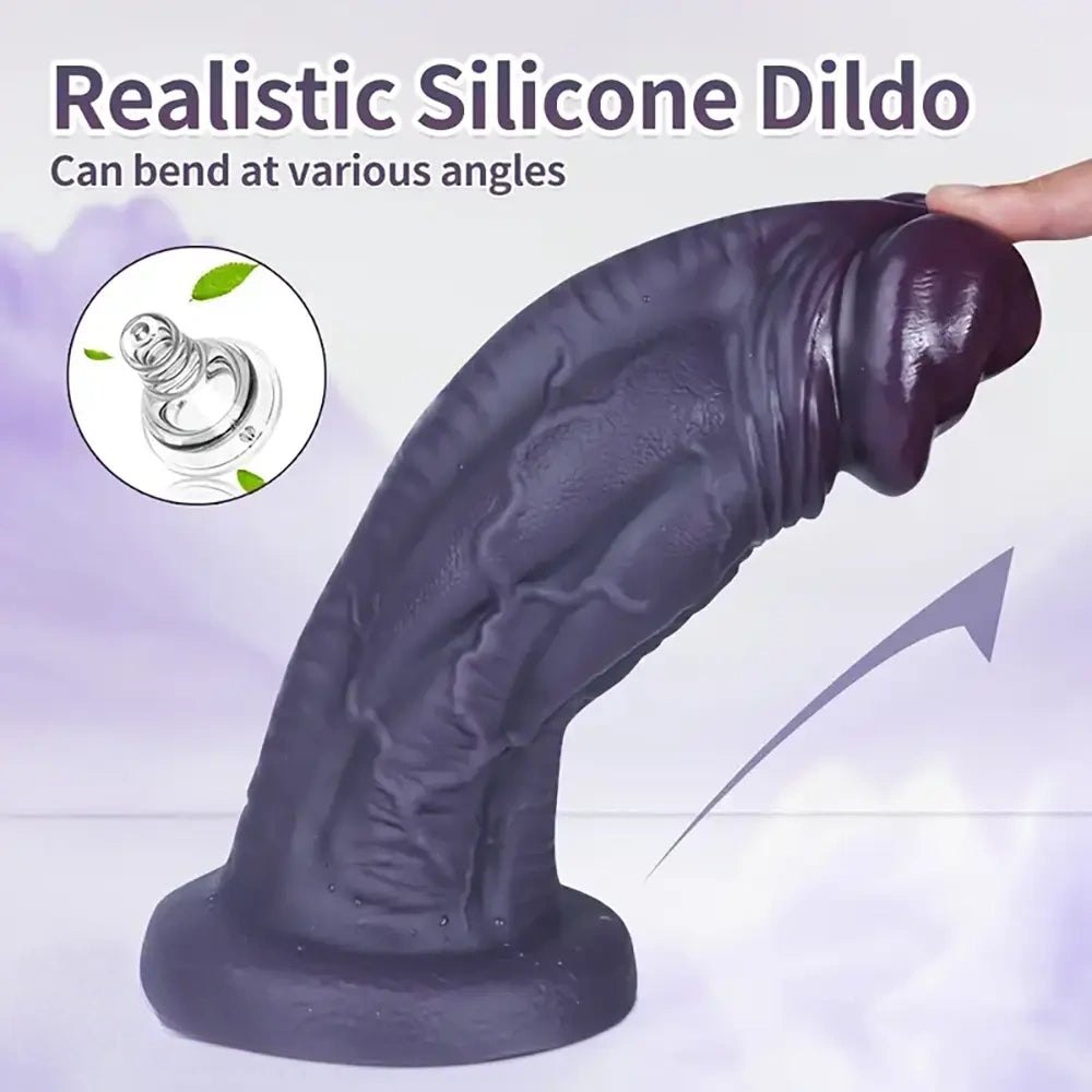 Coffee tone silicone dildo with suction base, photo 7