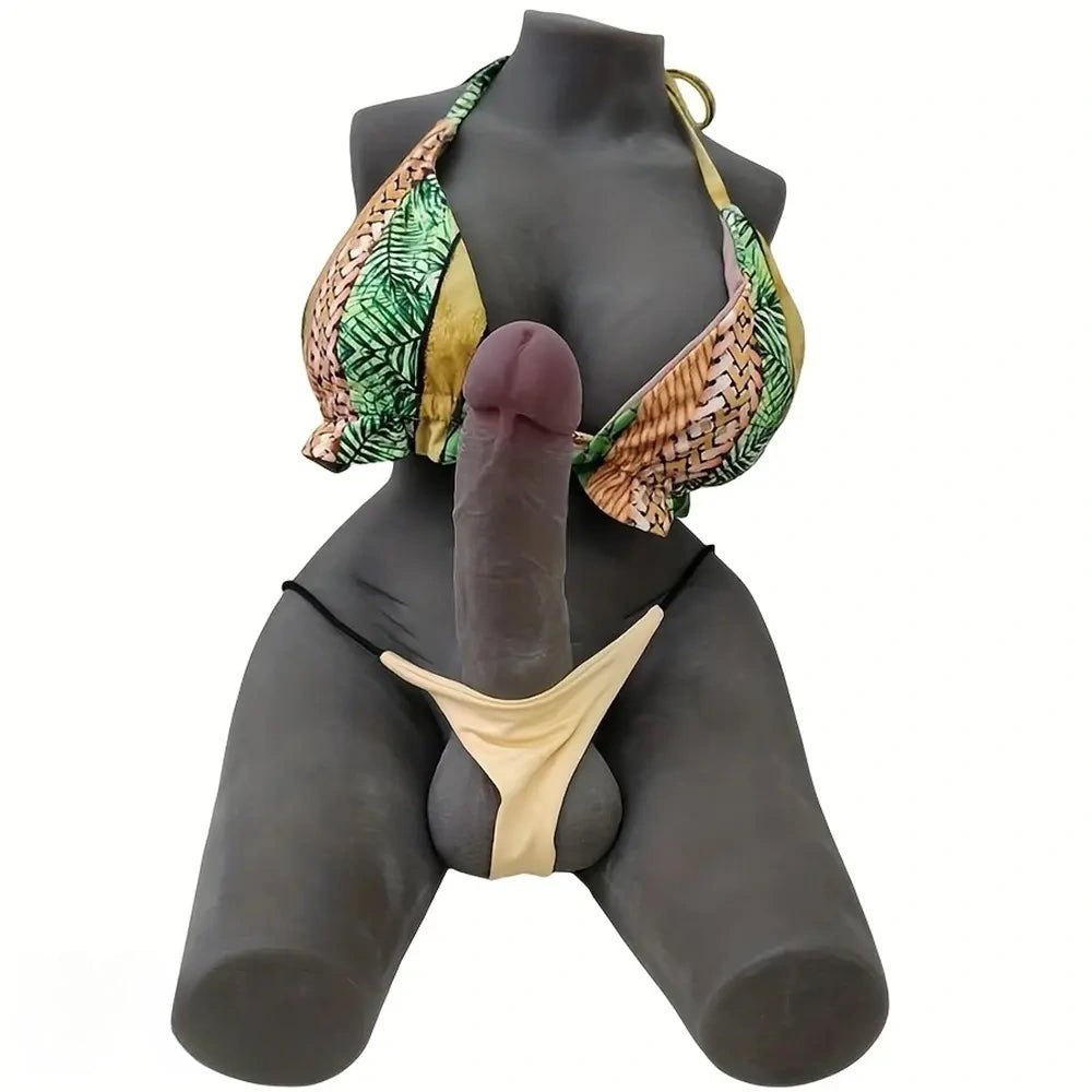 Coffee tone realistic silicone dildo, photo 1