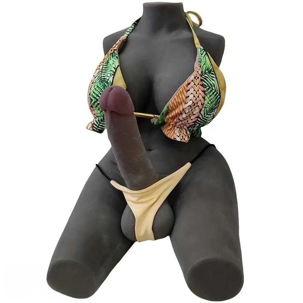 Coffee tone realistic silicone dildo, photo 2