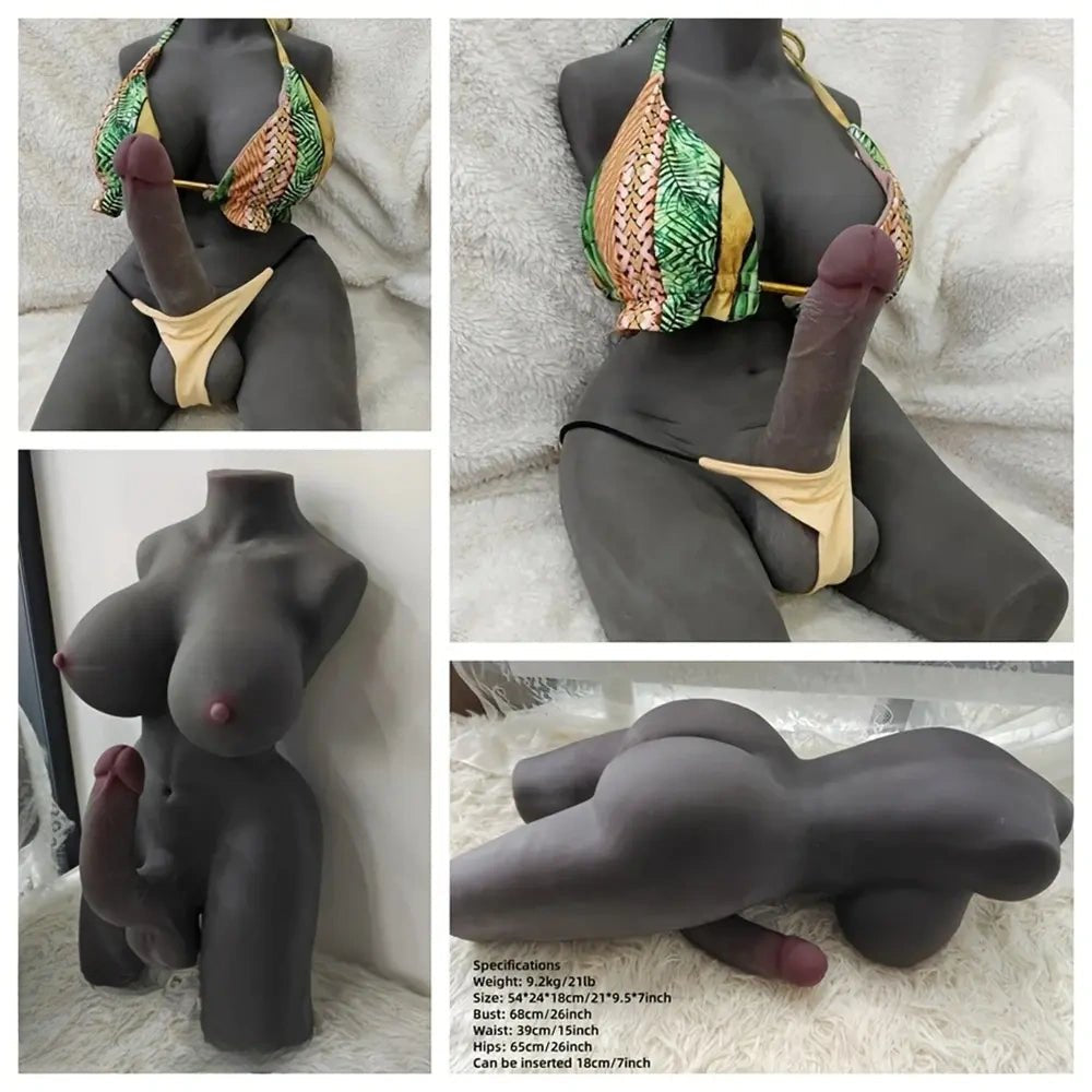 Coffee tone realistic silicone dildo, photo 6