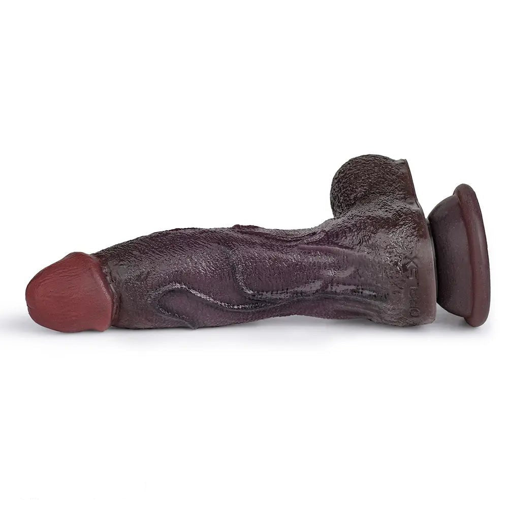 Coffee-toned realistic suction cup dildo, photo 10
