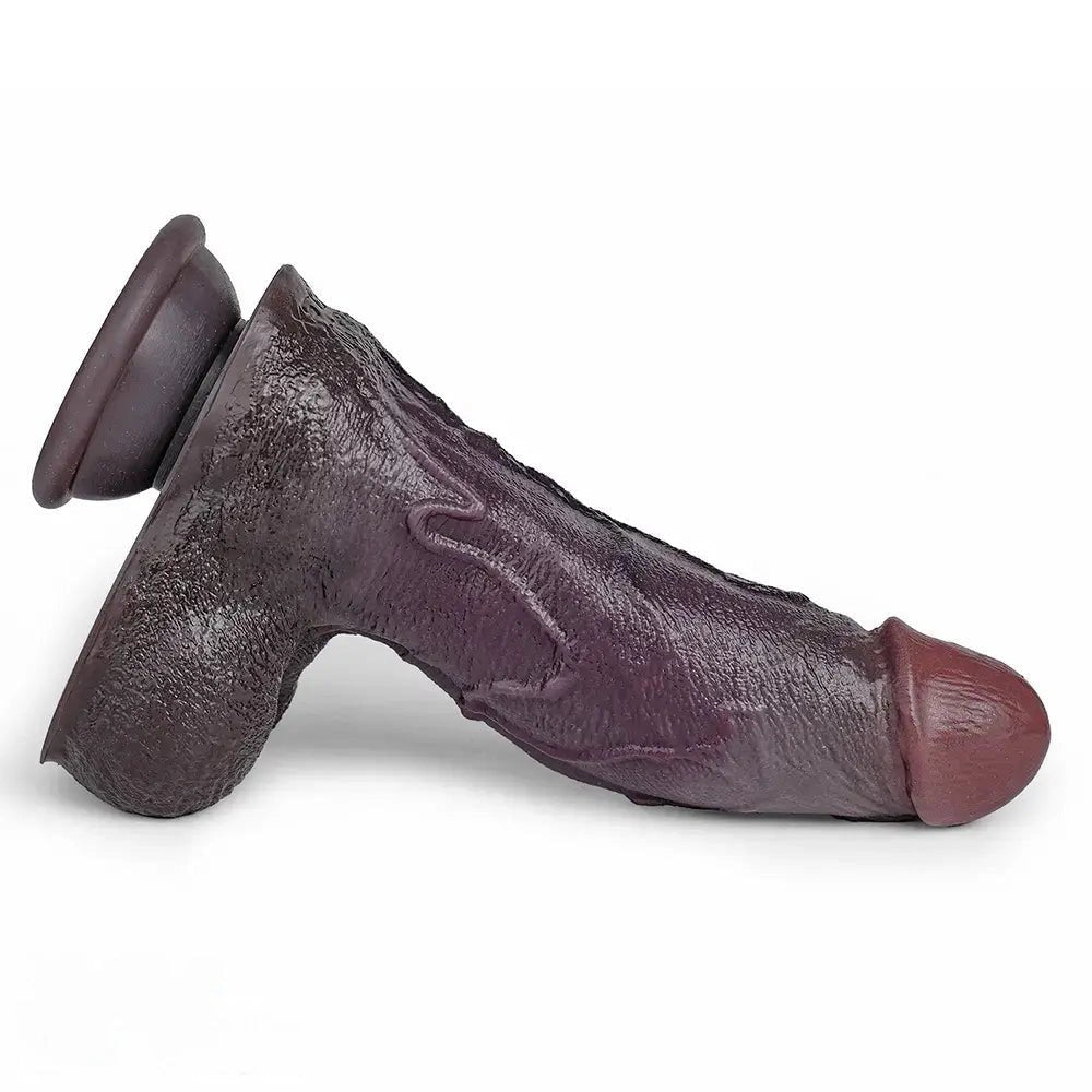 Coffee-toned realistic suction cup dildo, photo 13