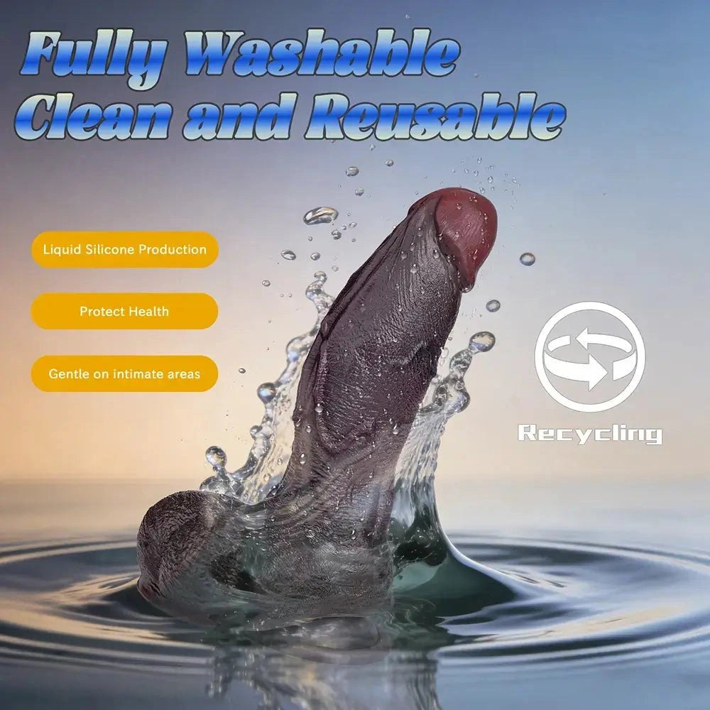 Coffee-toned realistic suction cup dildo, photo 3