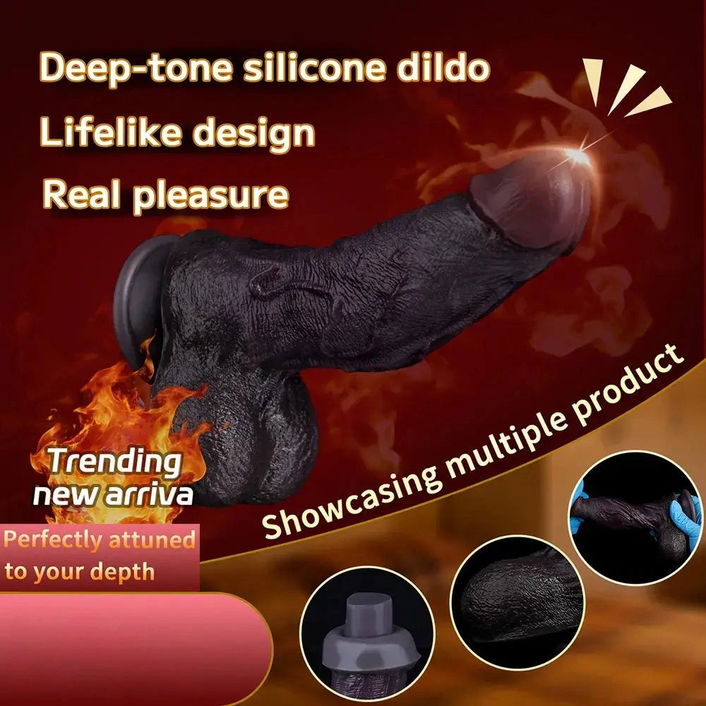 Coffee-toned realistic suction cup dildo, photo 5