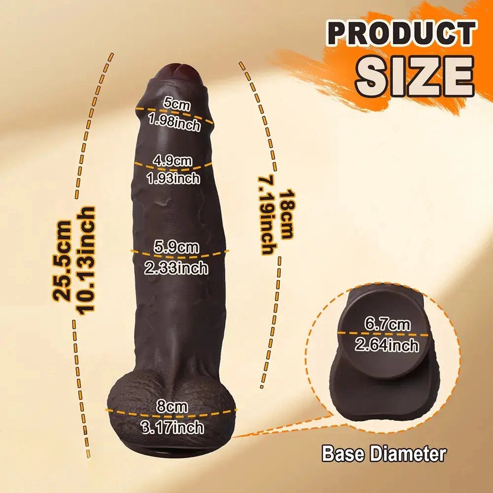 Coffee silicone uncut realistic suction cup dildo, photo 9