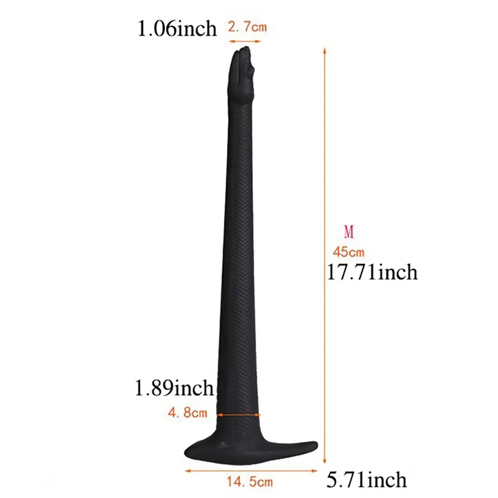 Black coiled snake-scale suction cup dildo