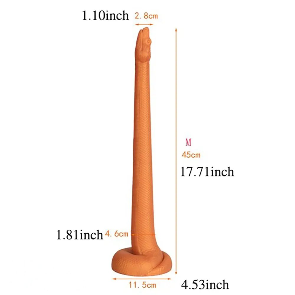 Flesh coiled snake-scale suction cup dildo