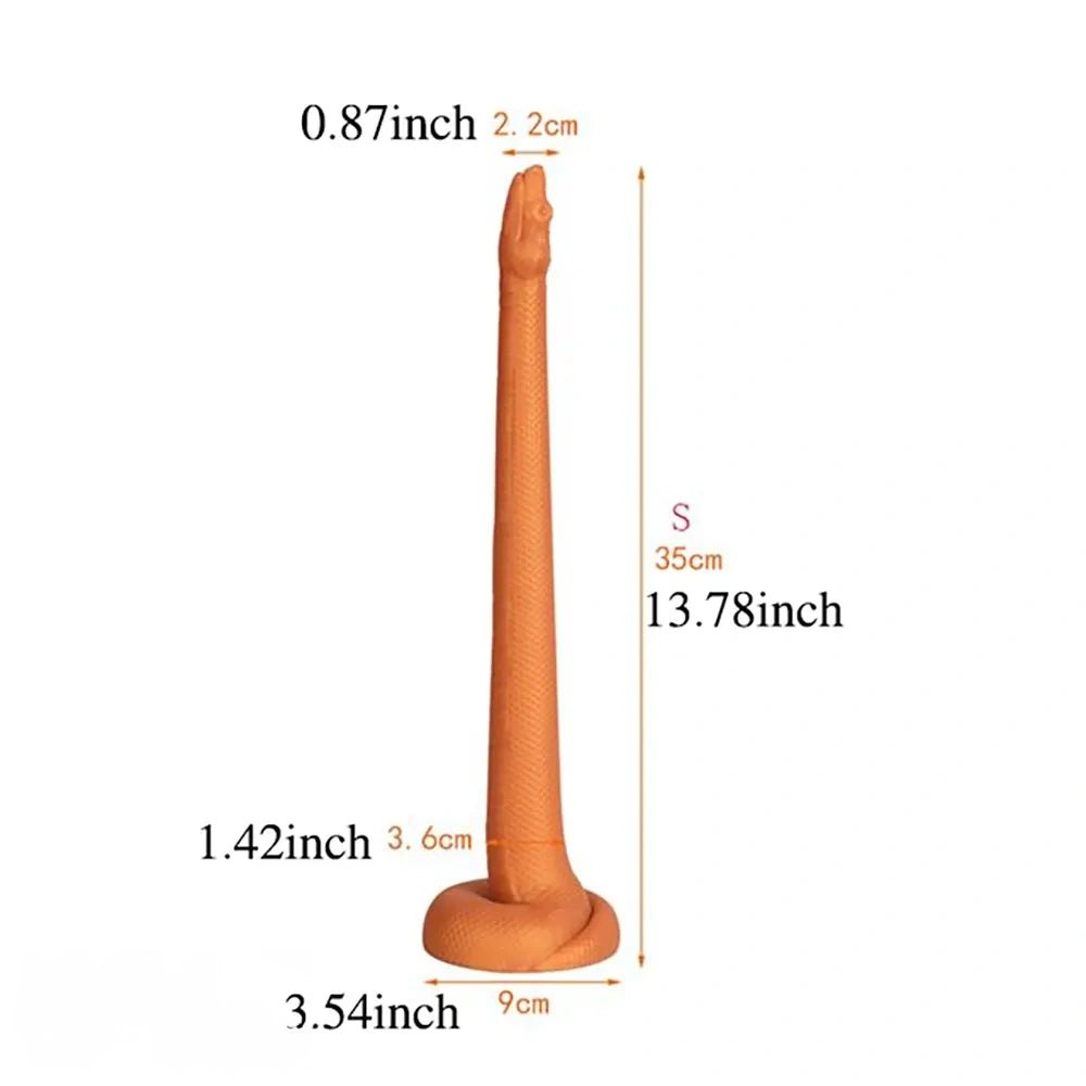 Flesh coiled snake-scale suction cup dildo