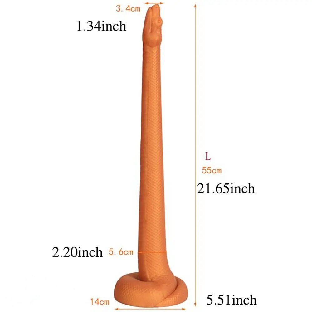 Flesh coiled snake-scale suction cup dildo