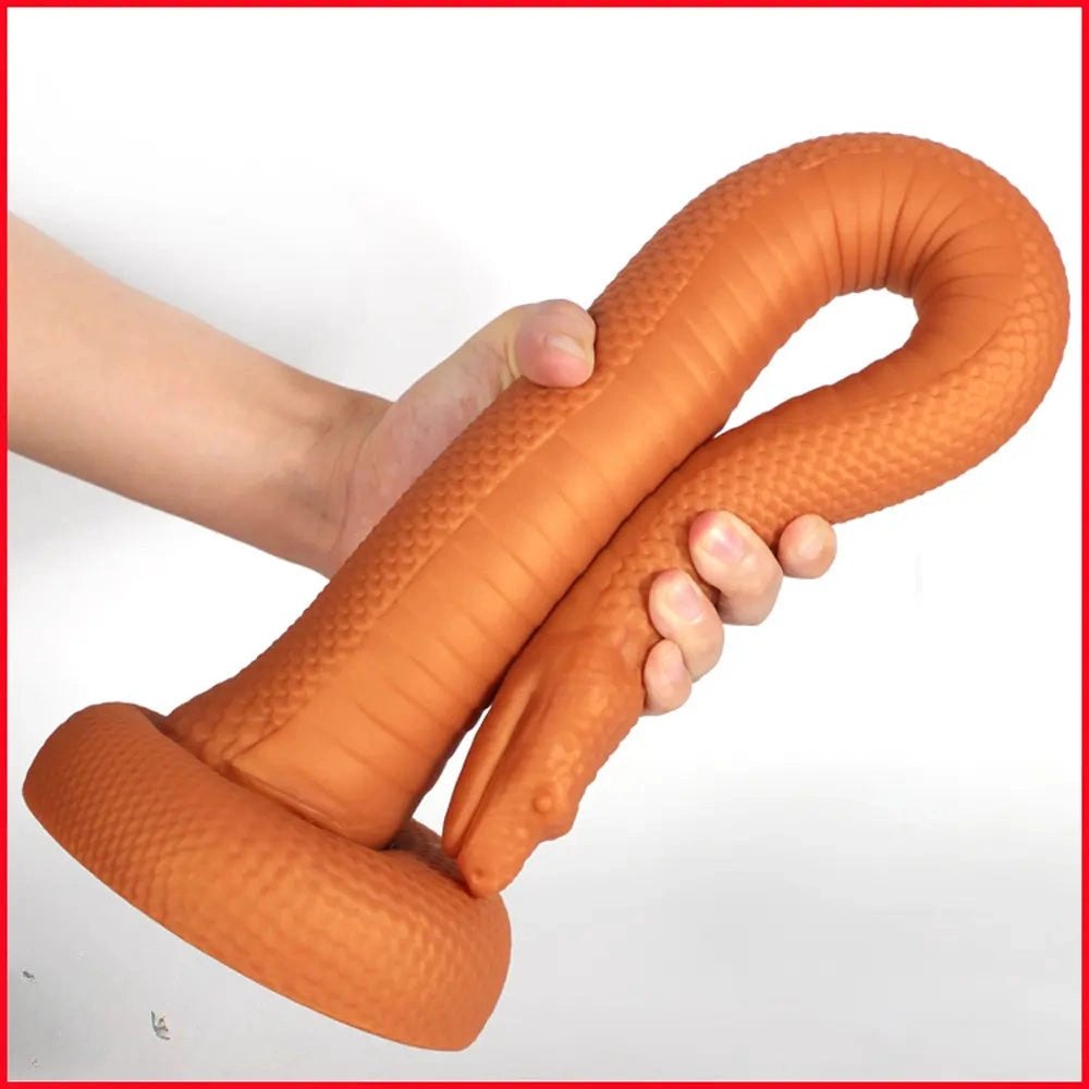 Coiled snake-scale suction cup dildo, photo 1