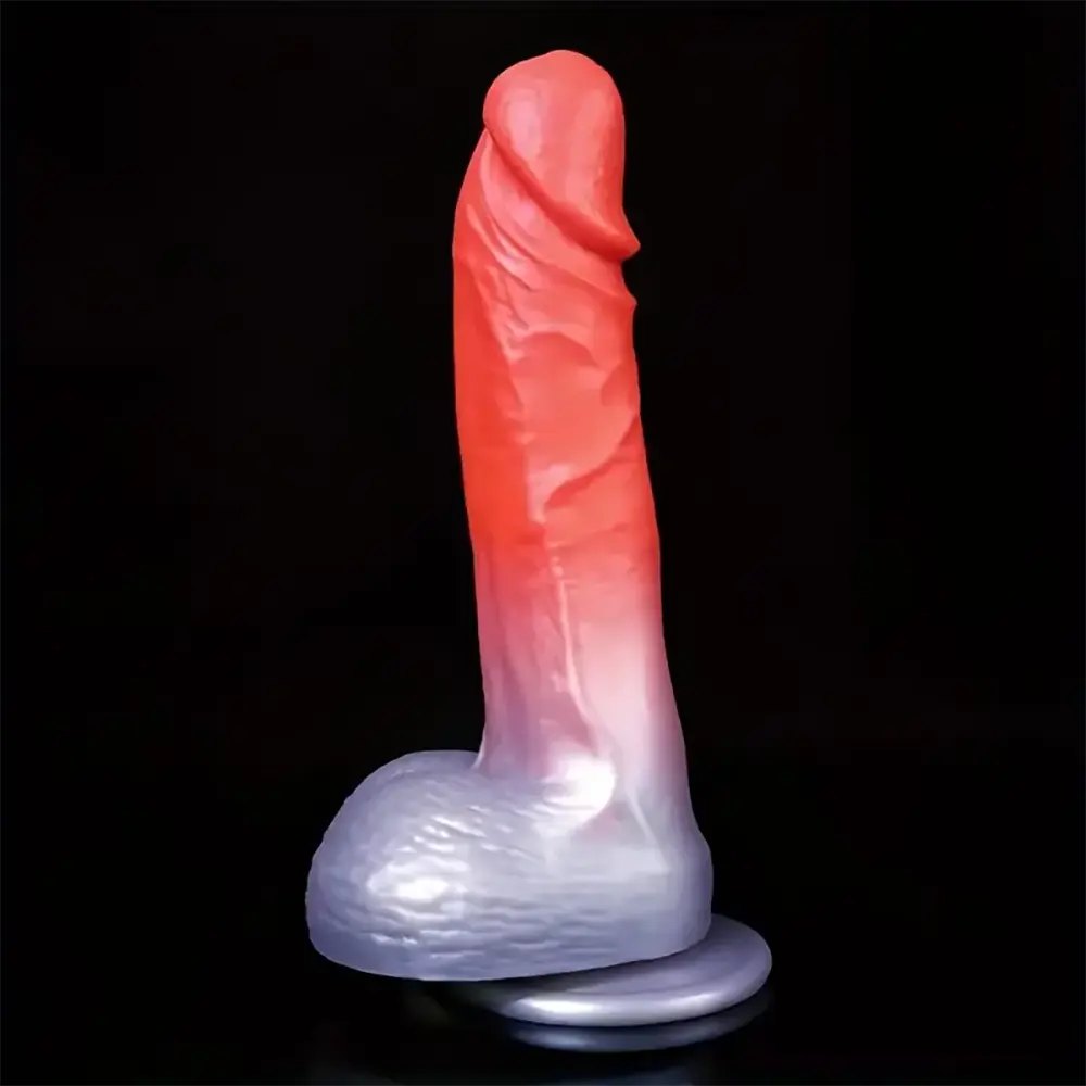 Colorful silicone suction cup dildo, photo 1