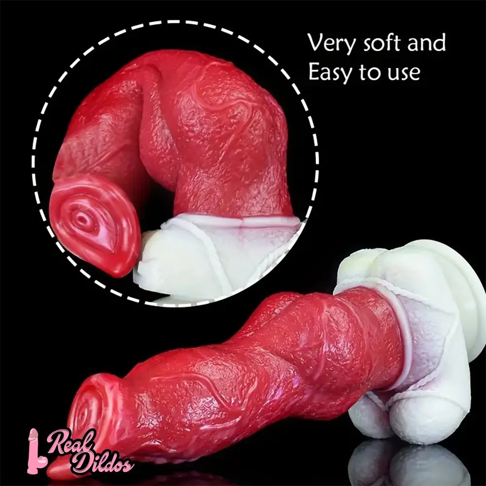 Colorful knotted silicone dog dildo, photo 10