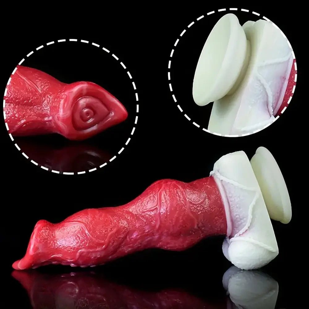 Colorful knotted silicone dog dildo, photo 5