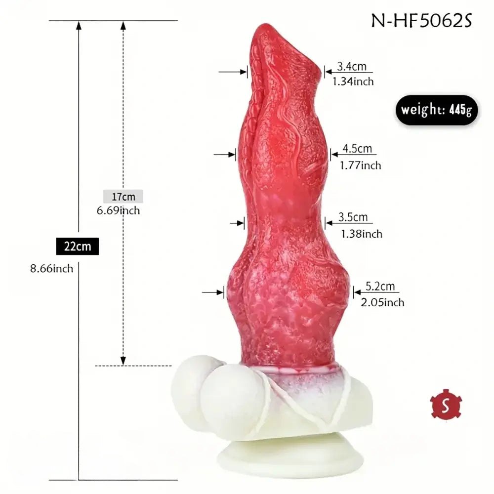 Colorful knotted silicone dog dildo, photo 6