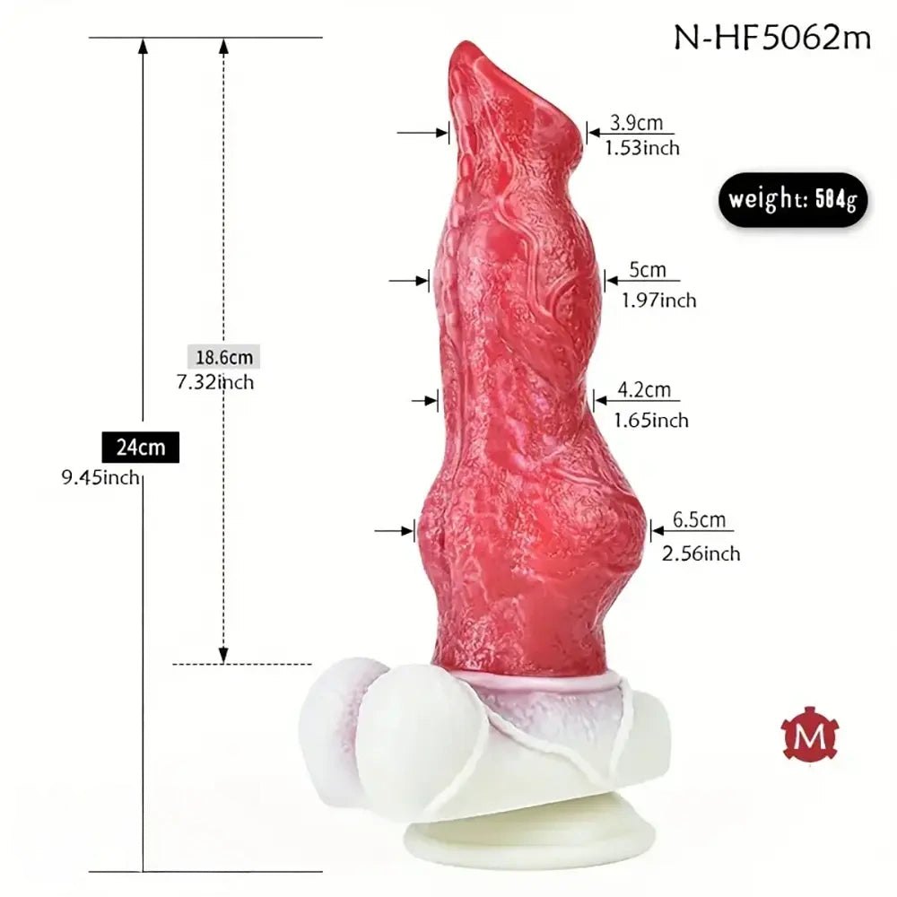 Colorful knotted silicone dog dildo, photo 7