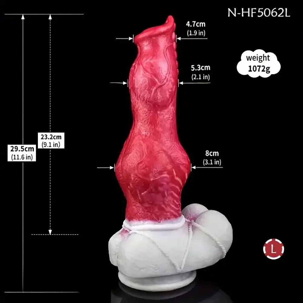Colorful knotted silicone dog dildo, photo 9