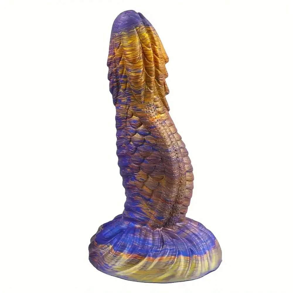 Colorful dragon scale fantasy silicone dildo, photo 1