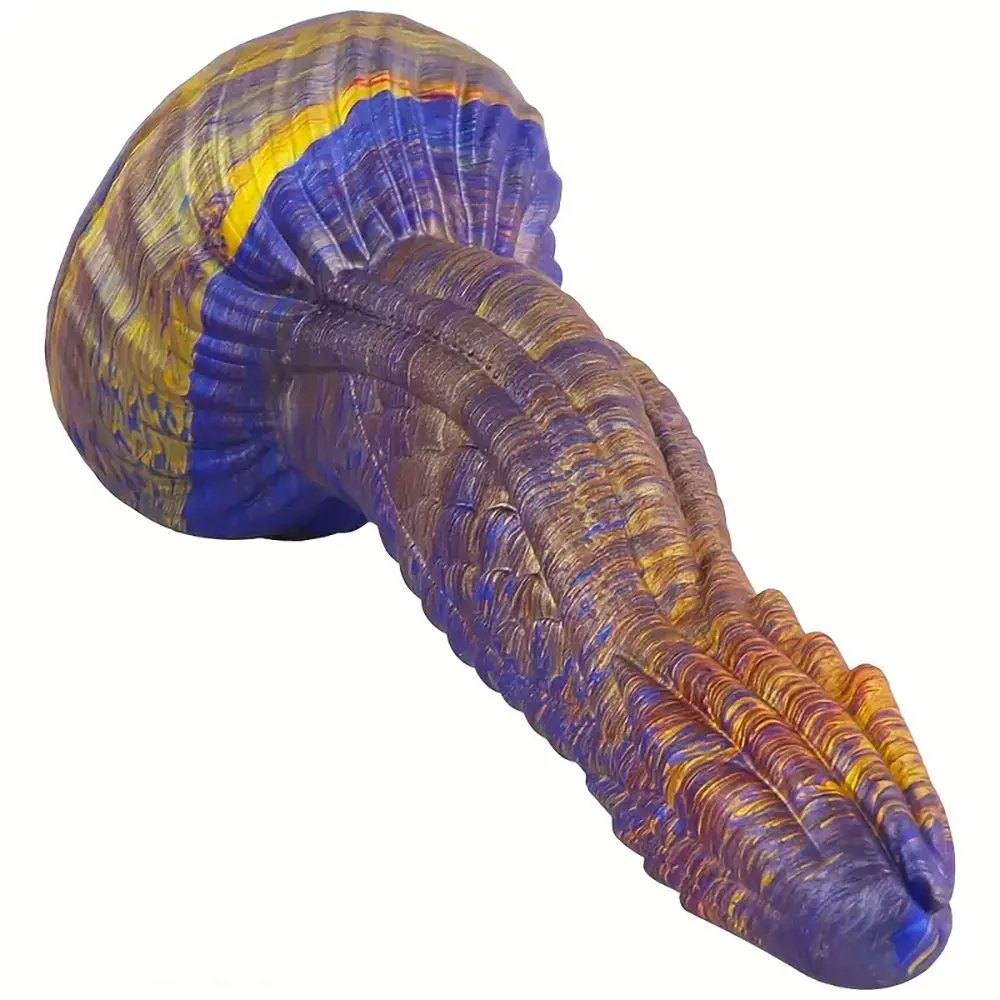 Colorful dragon scale fantasy silicone dildo, photo 2