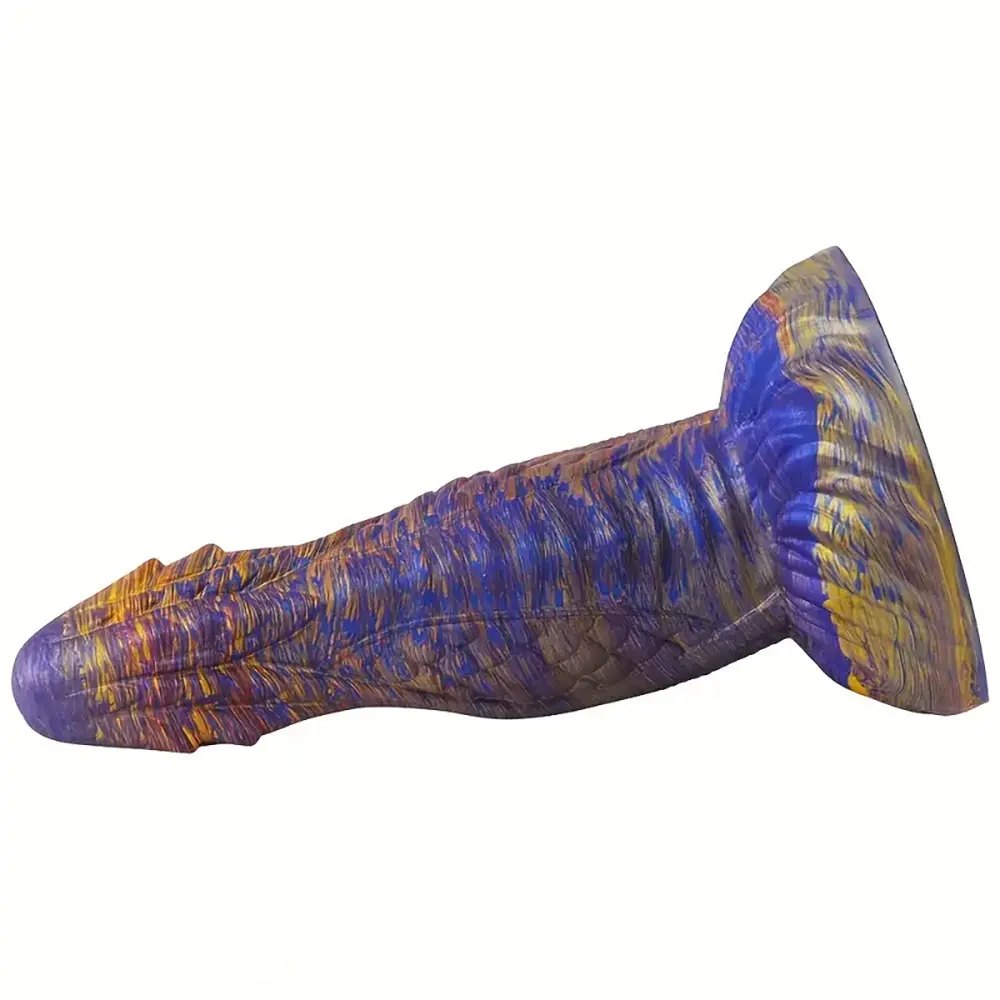 Colorful dragon scale fantasy silicone dildo, photo 5