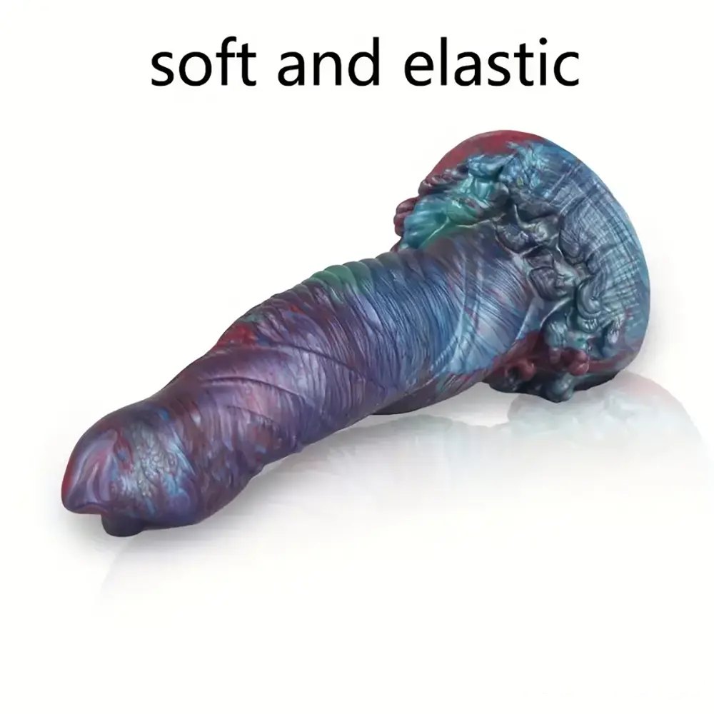 Multicolor dragon scale fantasy dildo, photo 4