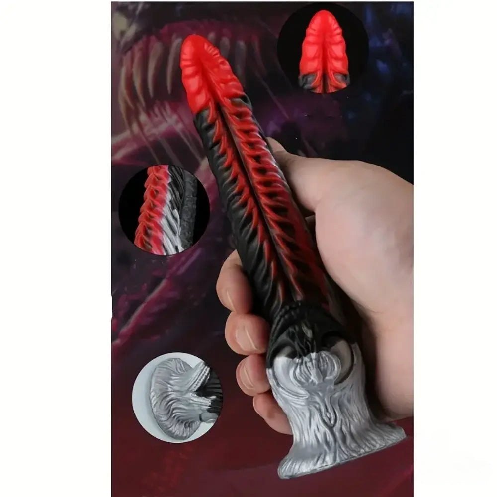 Colorful silicone fantasy dragon dildo, photo 3