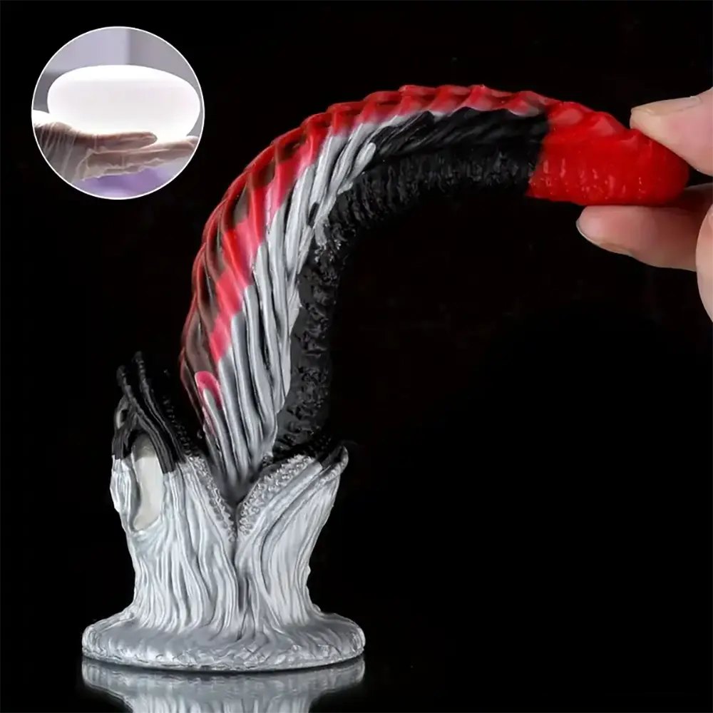 Colorful silicone fantasy dragon dildo, photo 5