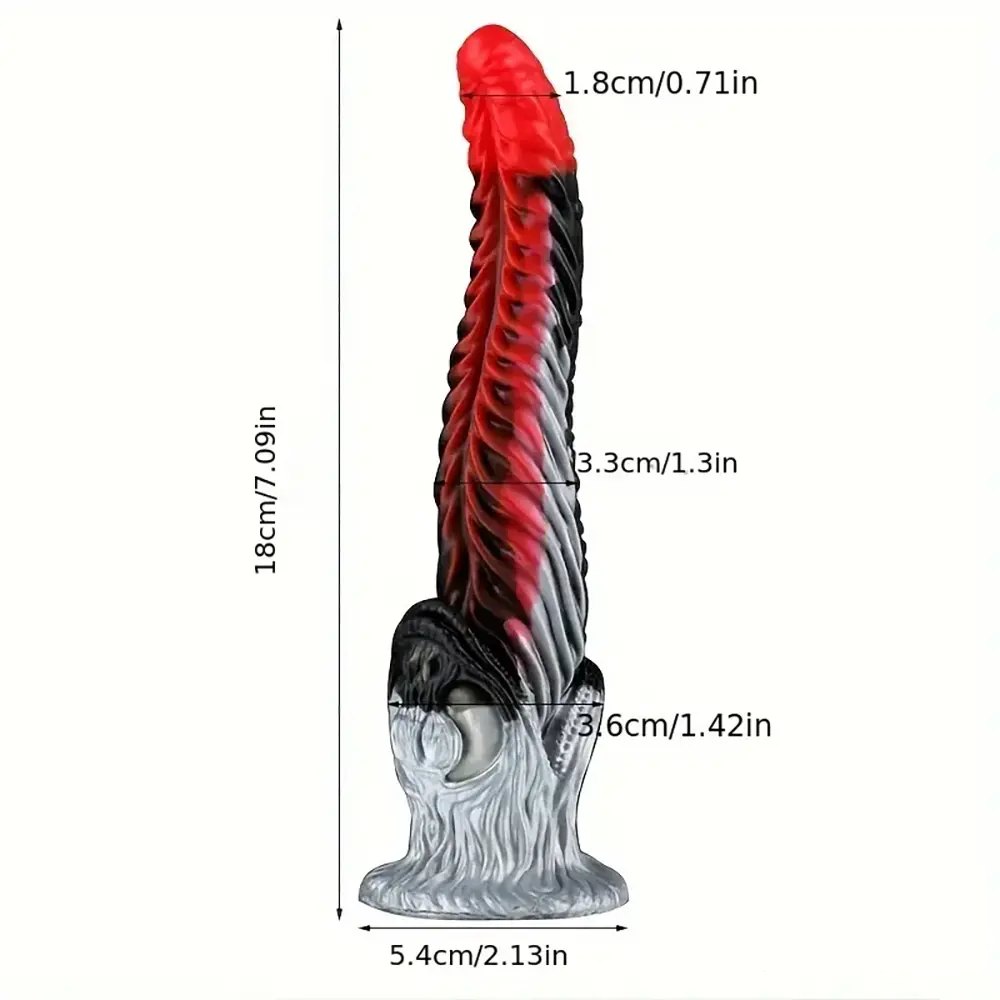 Colorful silicone fantasy dragon dildo, photo 6