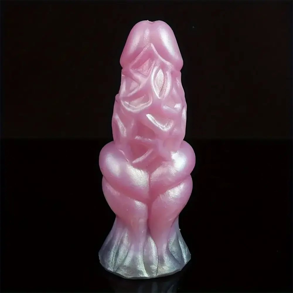 #2 colorful knotted animal-style silicone dildo
