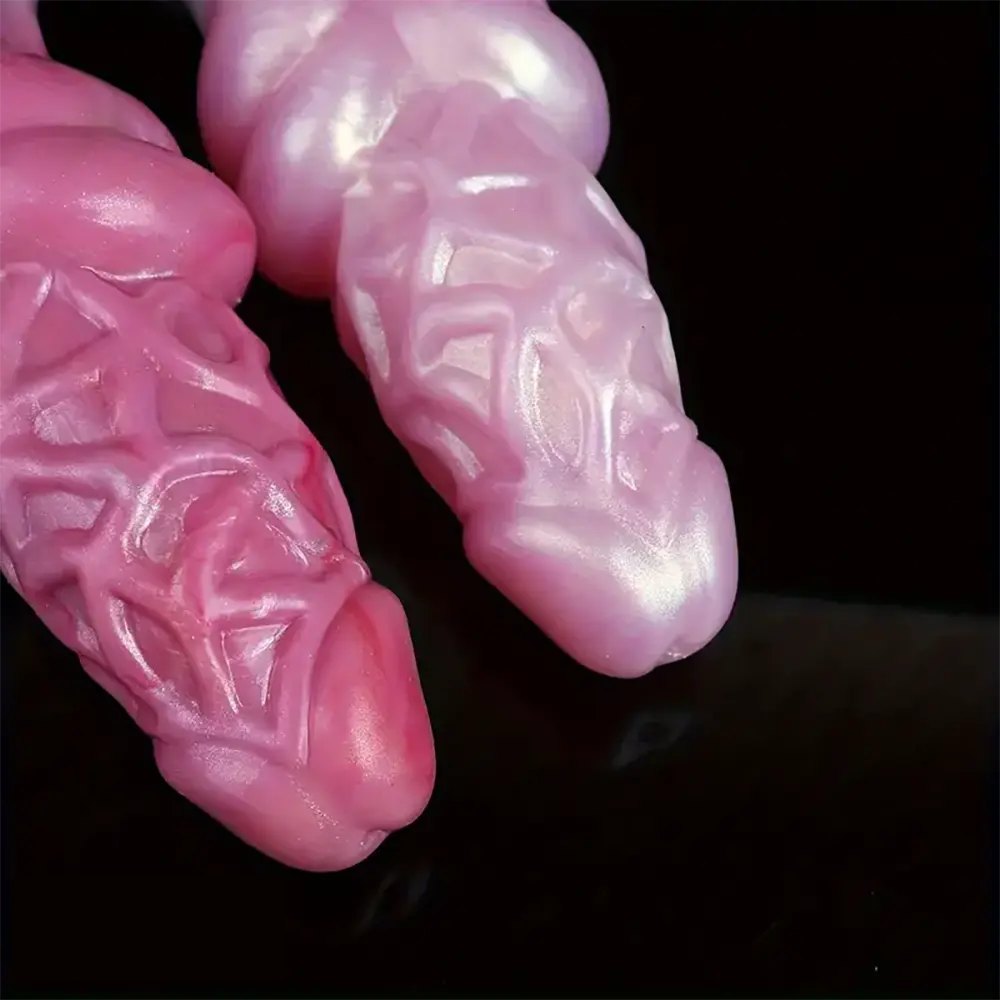 Colorful knotted animal-style silicone dildo, photo 3
