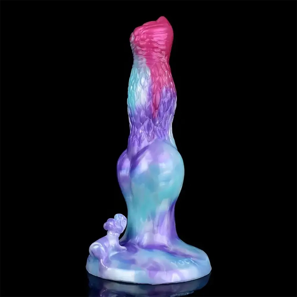 Colorful knotted animal silicone dildo, photo 1