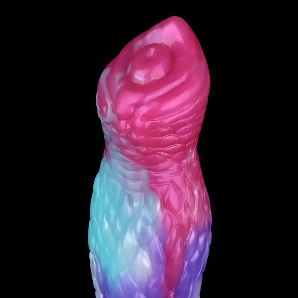 Colorful knotted animal silicone dildo, photo 10
