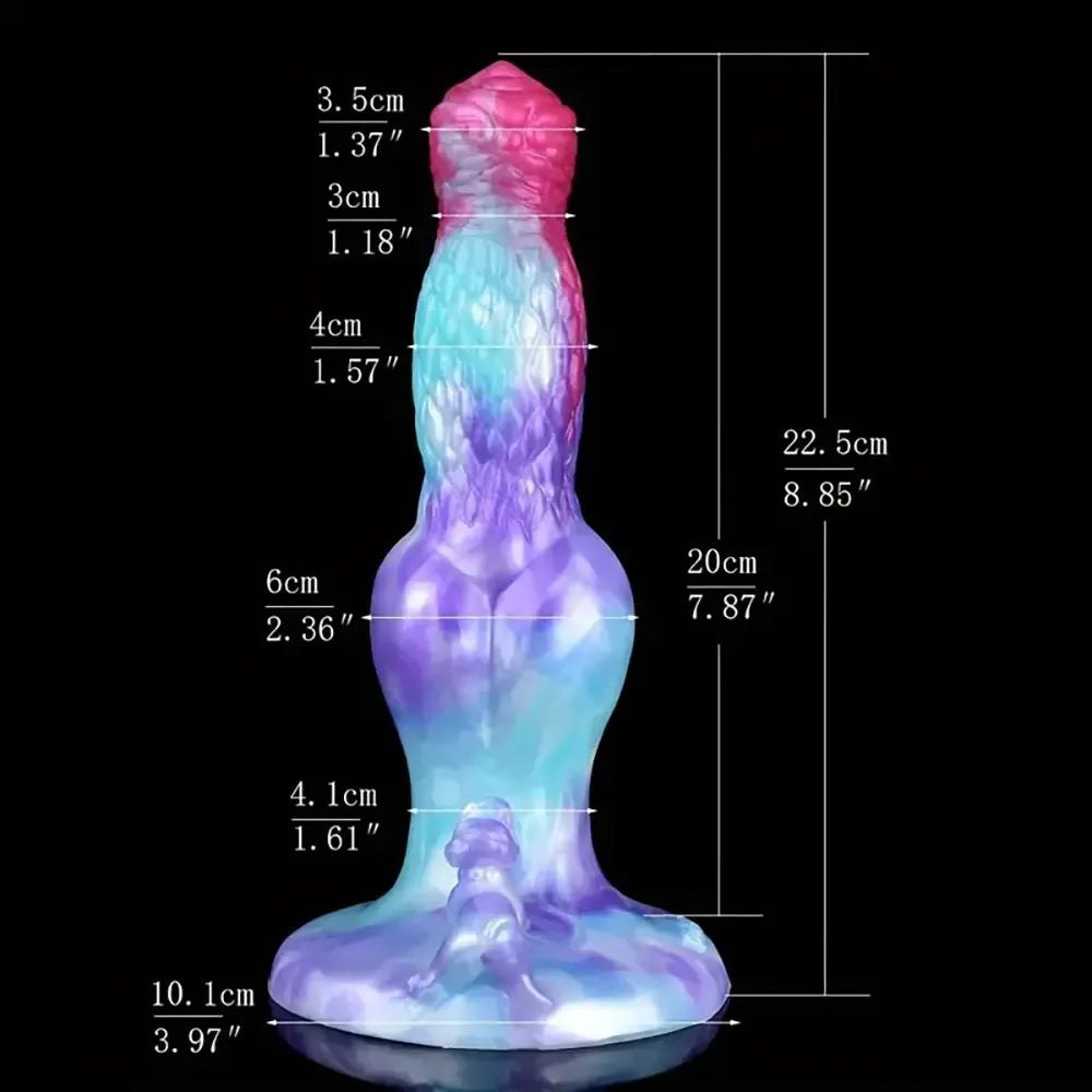 Colorful knotted animal silicone dildo, photo 11