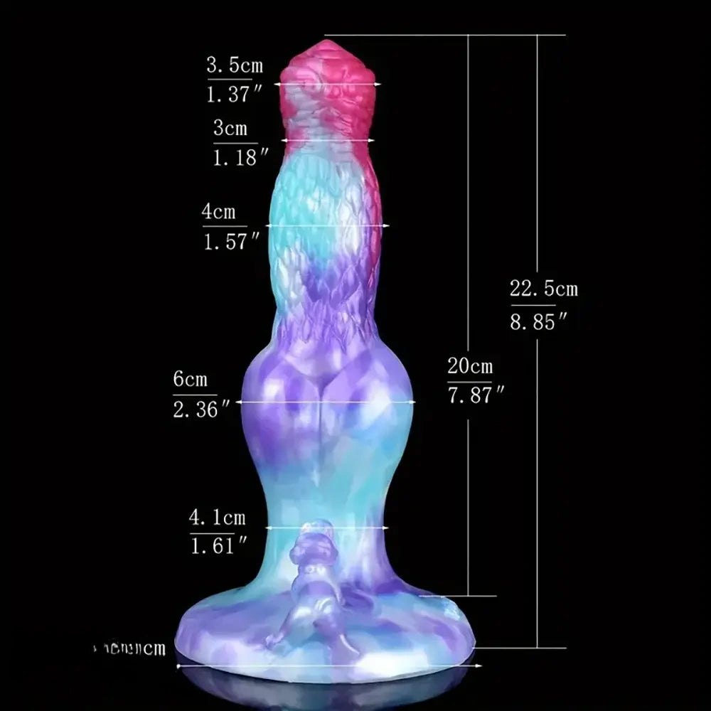 Colorful knotted animal silicone dildo, photo 3