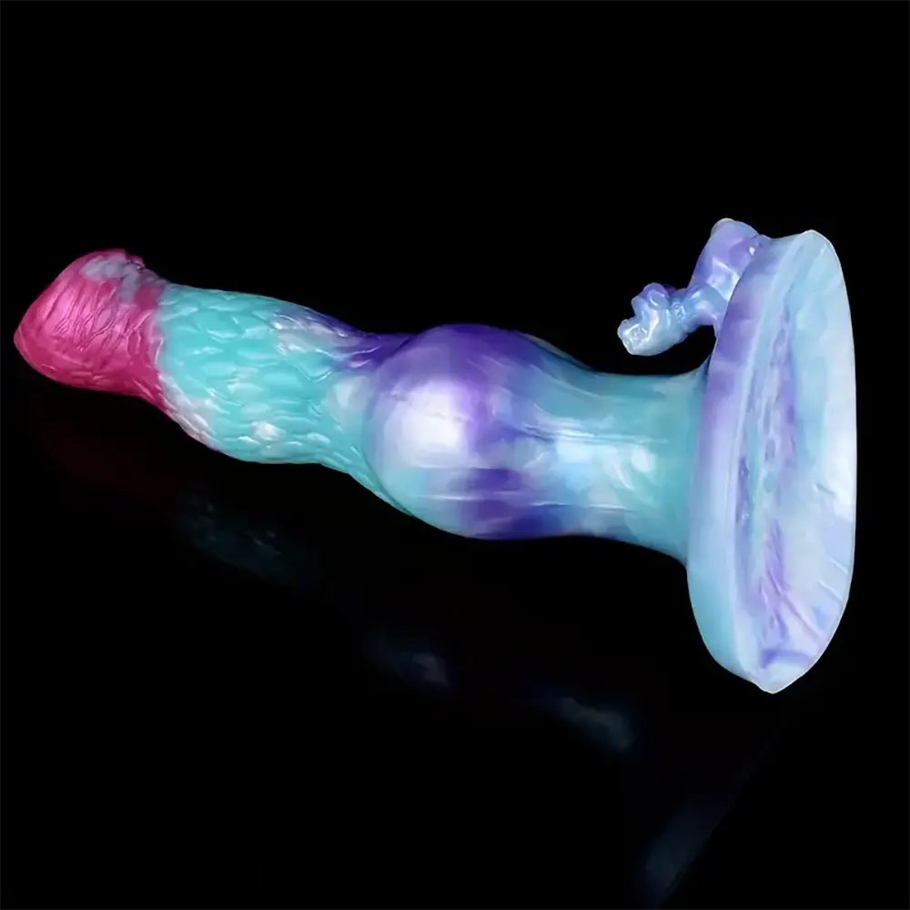Colorful knotted animal silicone dildo, photo 4
