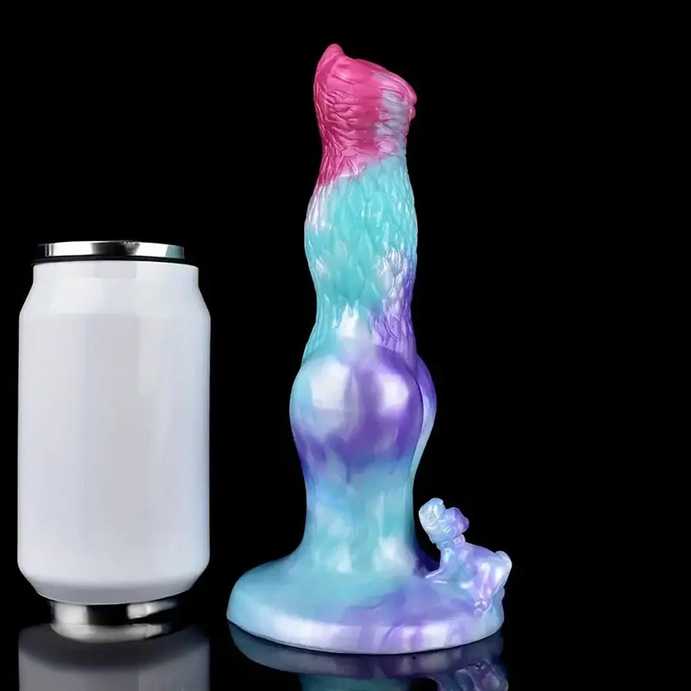 Colorful knotted animal silicone dildo, photo 9