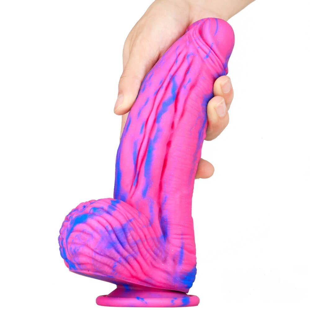 Colorful knotted silicone horse dildo, photo 12