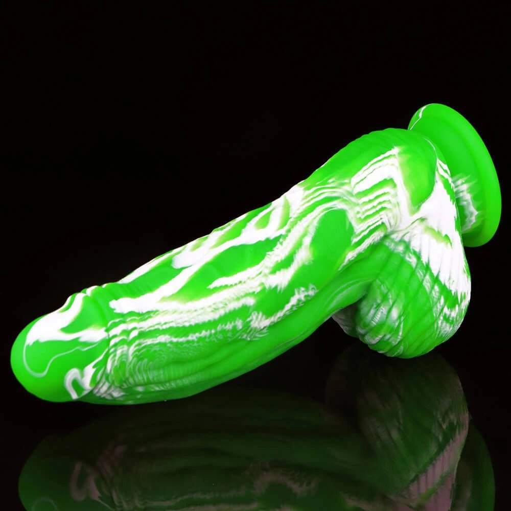 Colorful knotted silicone horse dildo, photo 13