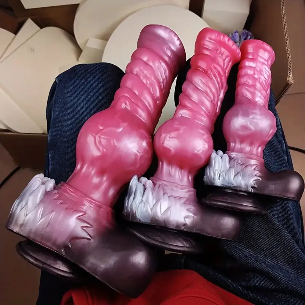 Colorful knotted horse dildo, photo 8