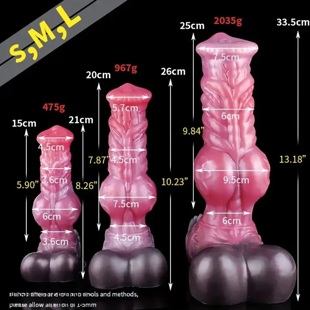 Colorful knotted horse dildo, photo 9