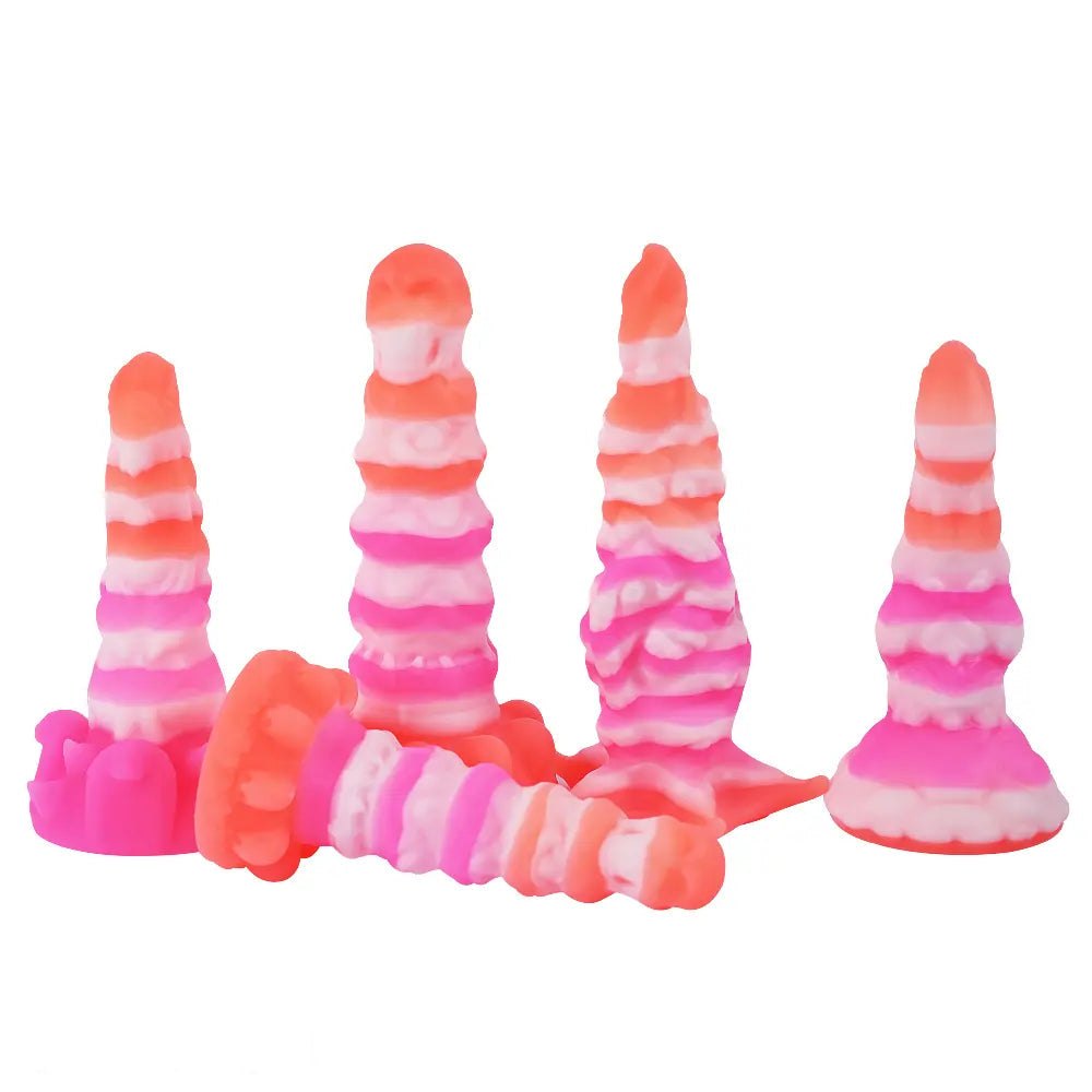 Ridged silicone fantasy dildo, photo 1